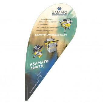 BAMATO Beach Flag "Tropenform" mit hochwertigem Direktdruck (Motiv 1) 